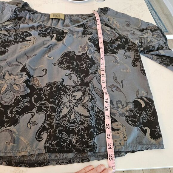 Free For Humanity Size XL Made In Italy Gray Lagenlook 3/4 Sleeve Top Pullover - Picture 7 of 8